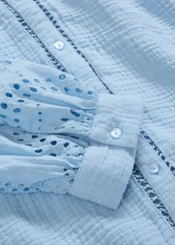 Blouse longue en gaze de coton légère