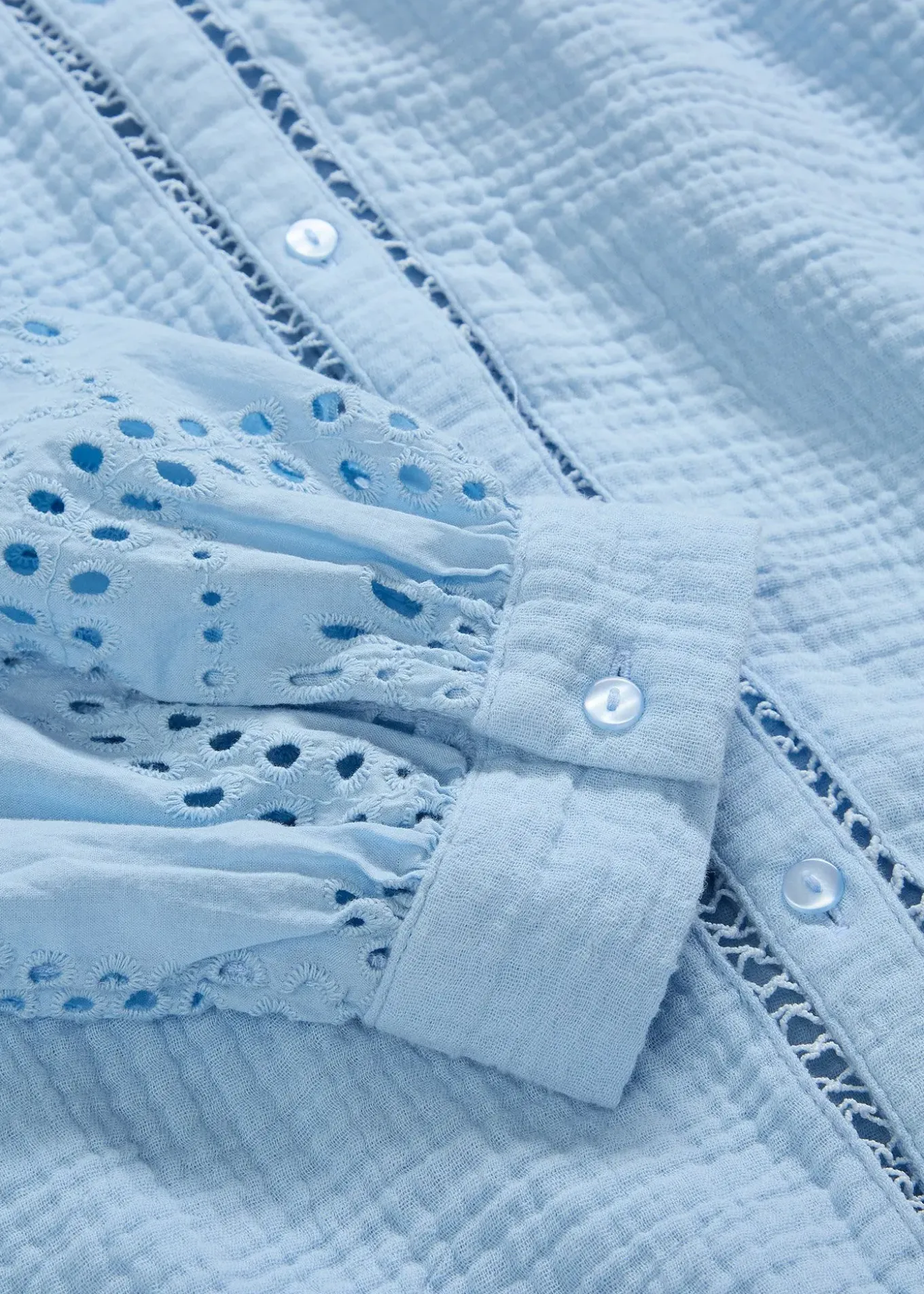 Blouse longue en gaze de coton légère