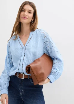 Blouse longue en gaze de coton légère
