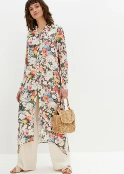 Blouse longue en viscose fluide