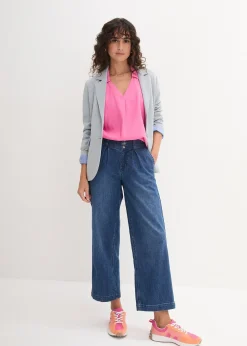 Blouse longue et légère en lin mélangé