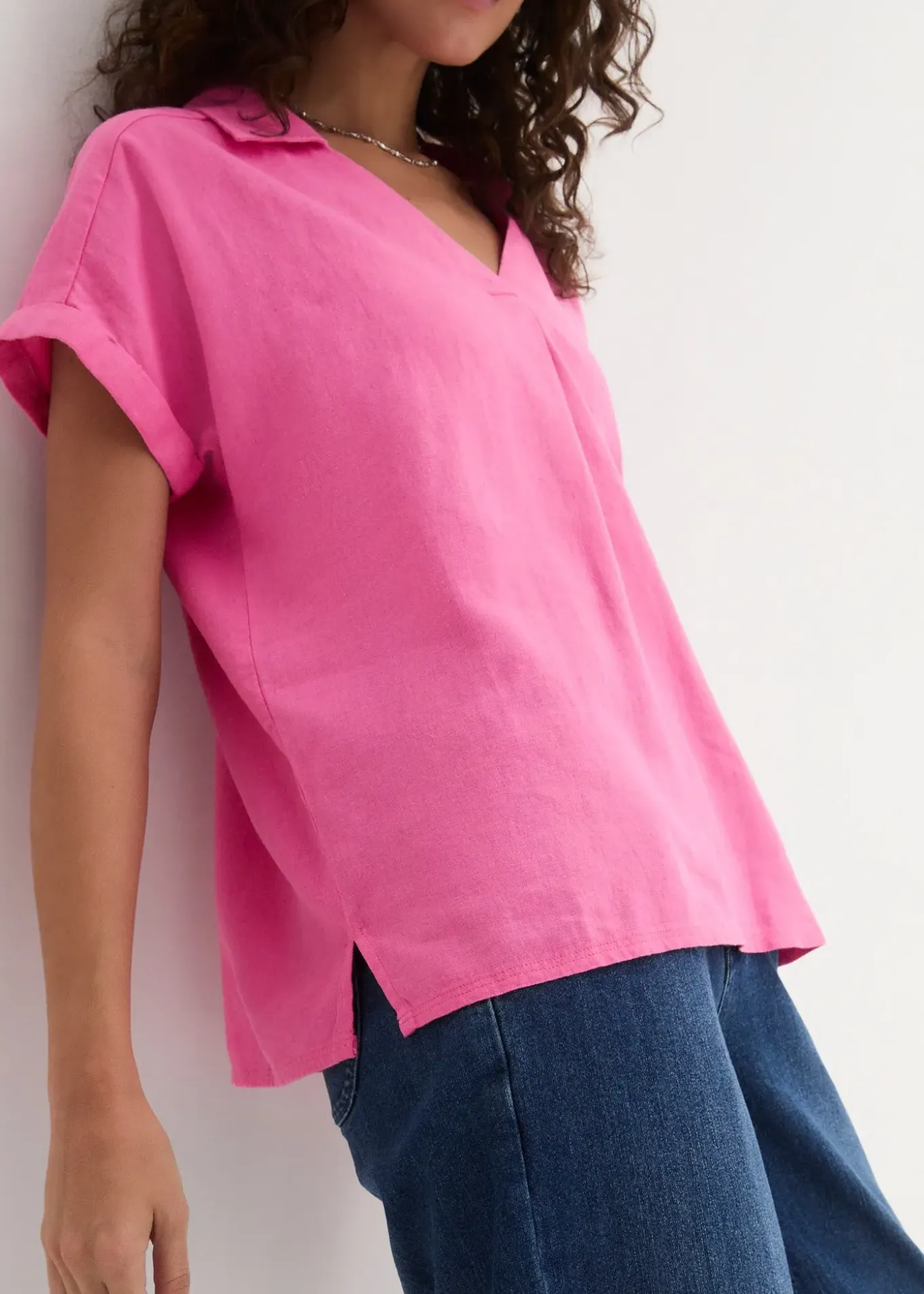 Blouse longue et légère en lin mélangé