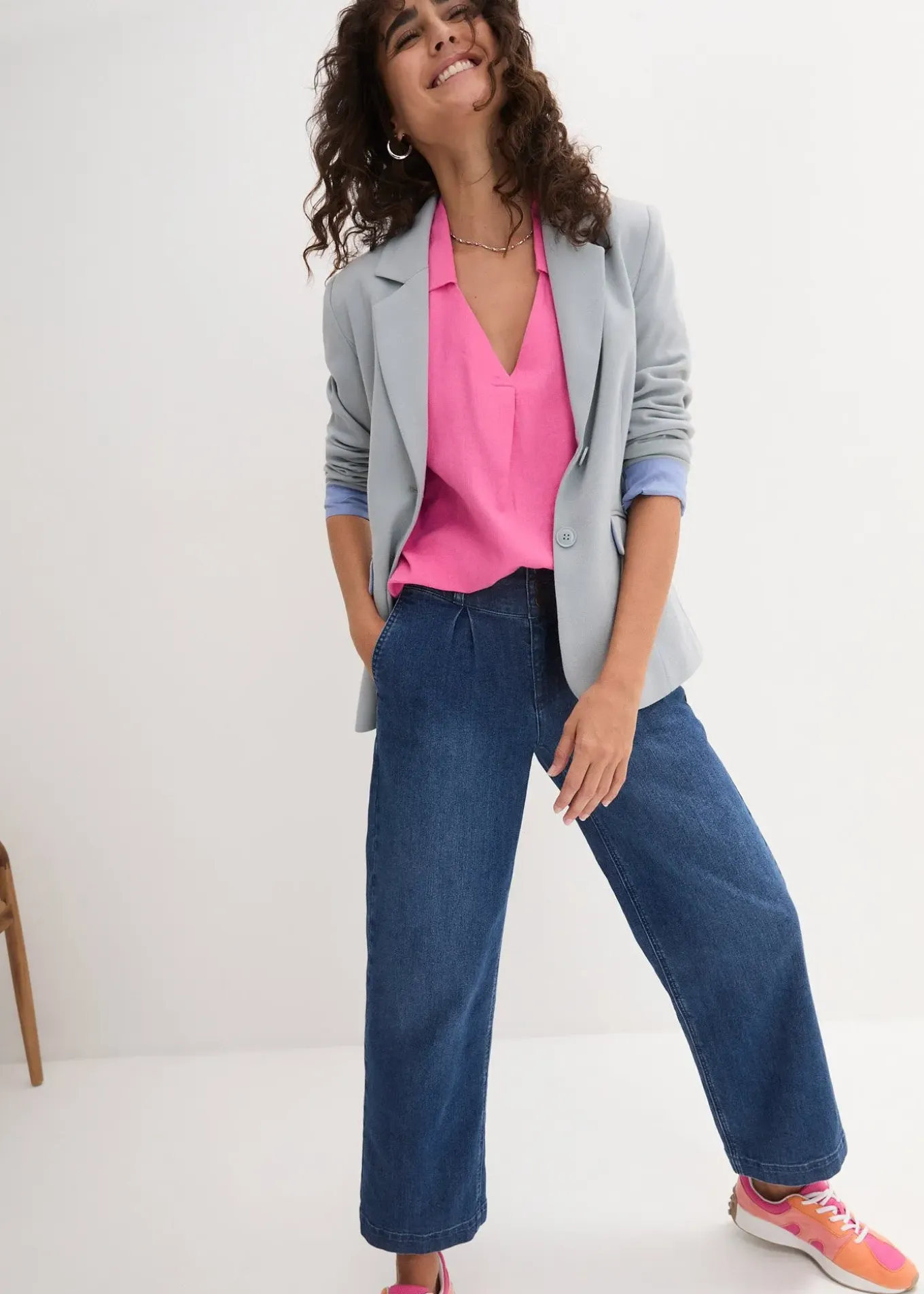 Blouse longue et légère en lin mélangé