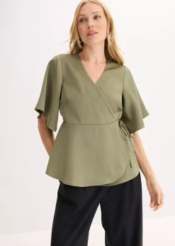 Blouse manches courtes à décolleté plongeant