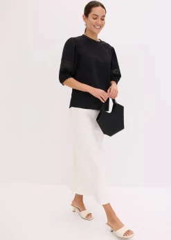 Blouse manches courtes contenant du lin