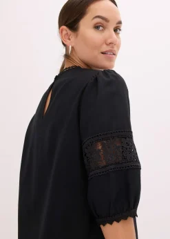 Blouse manches courtes contenant du lin