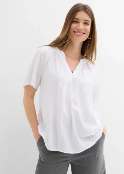 Blouse manches courtes, effet froissé