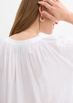 Blouse manches courtes, effet froissé