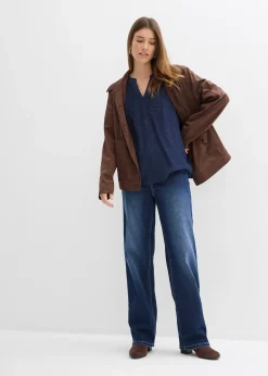 Blouse manches courtes, effet froissé