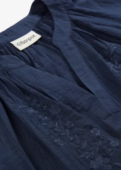 Blouse manches courtes, effet froissé