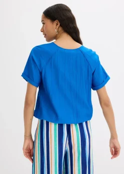 Blouse manches courtes en viscose mélangée