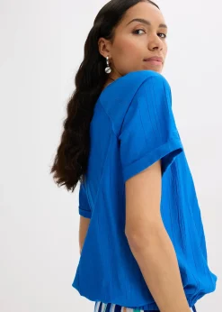 Blouse manches courtes en viscose mélangée