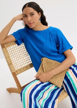 Blouse manches courtes en viscose mélangée