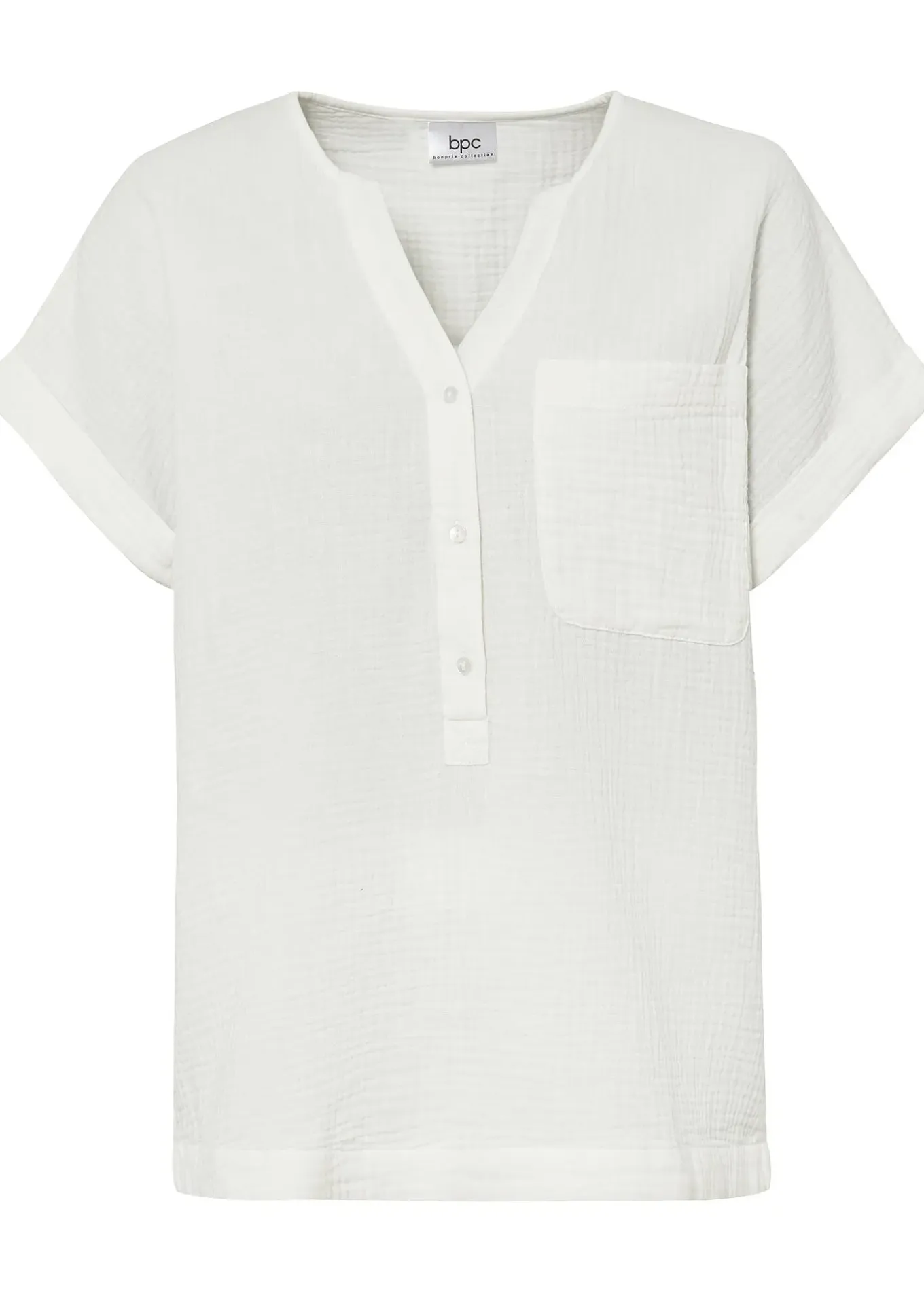 Blouse manches courtes en gaze de coton