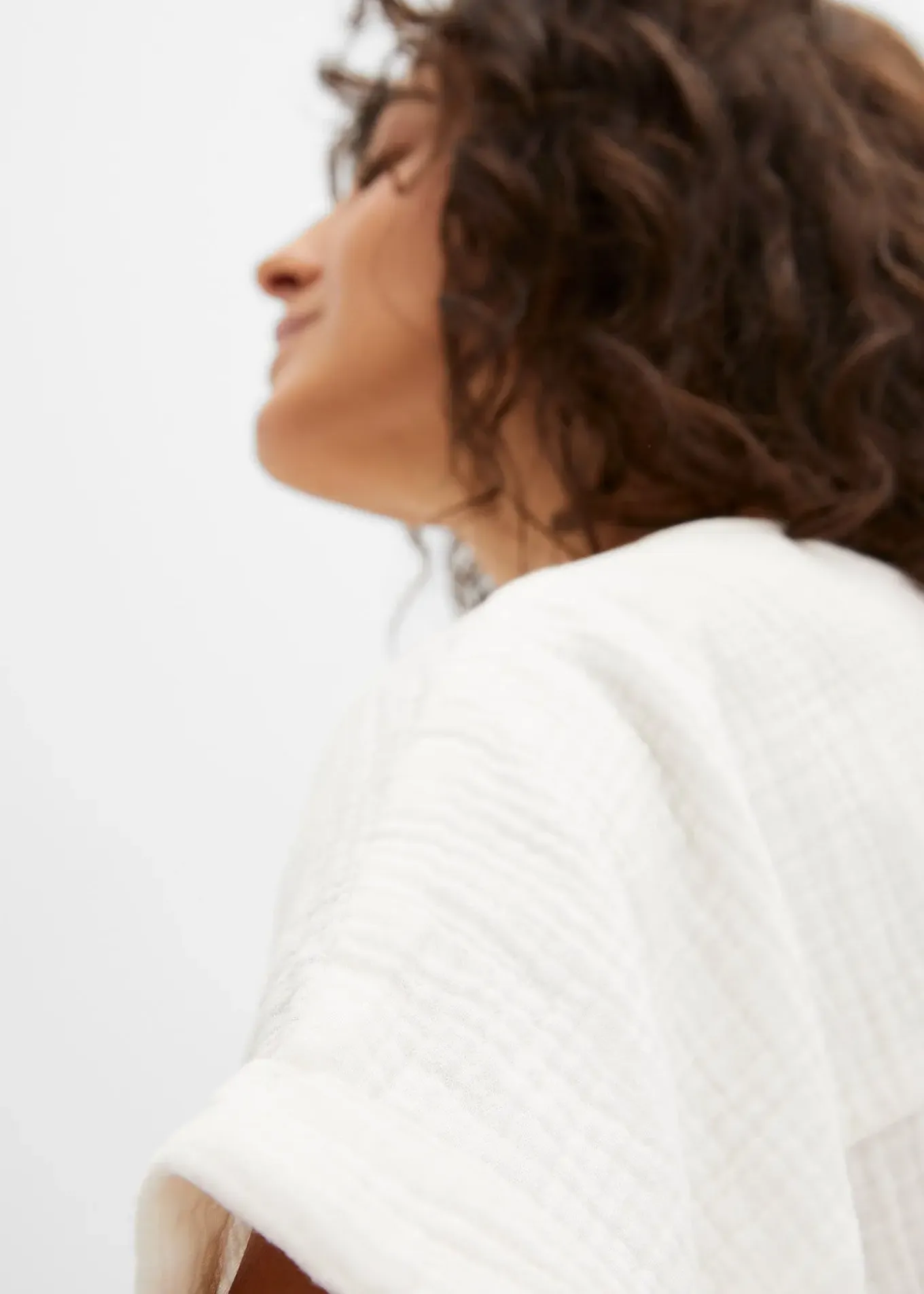 Blouse manches courtes en gaze de coton