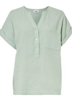 Blouse manches courtes en gaze de coton