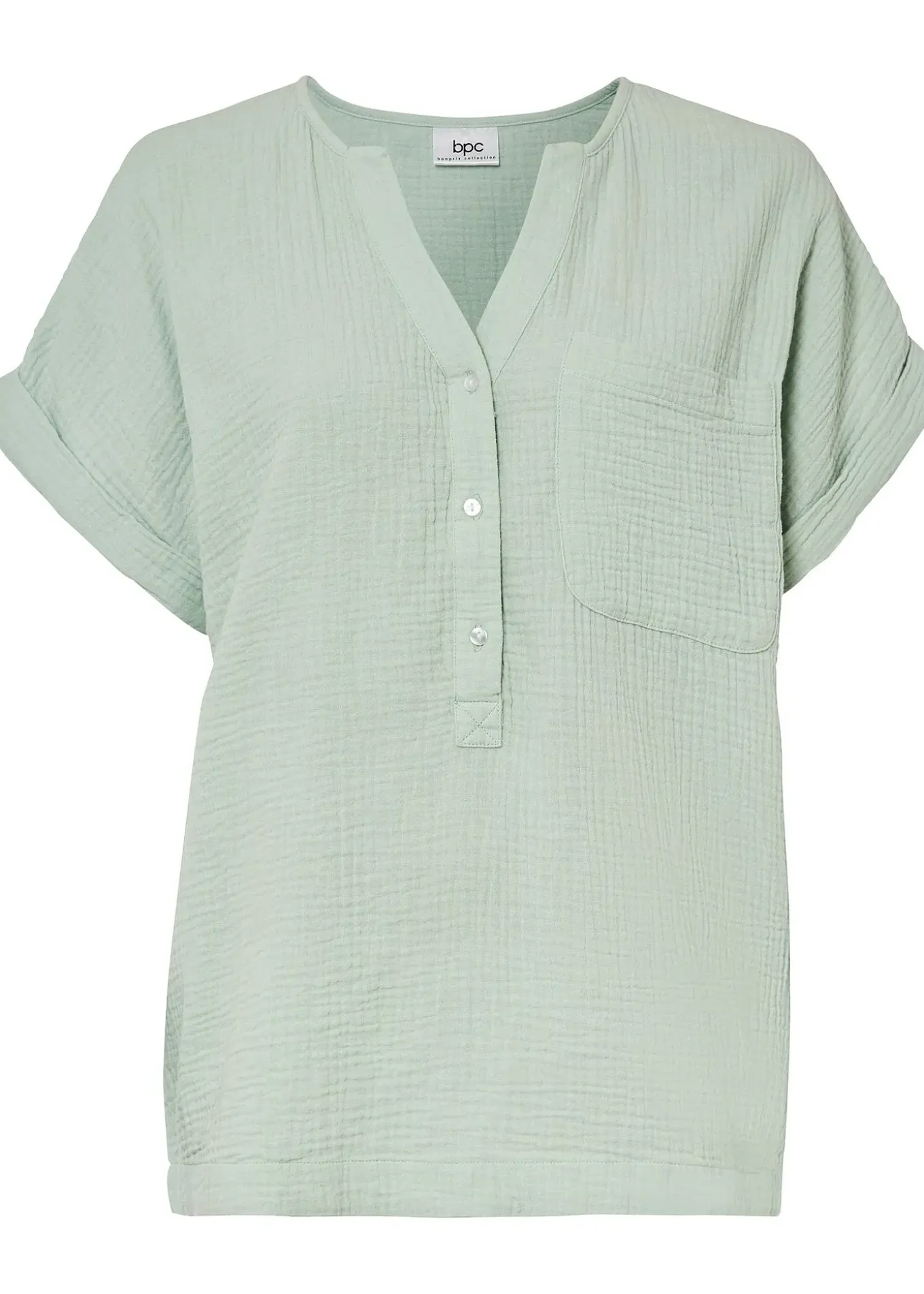 Blouse manches courtes en gaze de coton