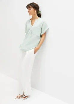 Blouse manches courtes en gaze de coton