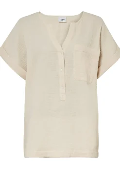 Blouse manches courtes en gaze de coton