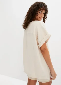 Blouse manches courtes en gaze de coton