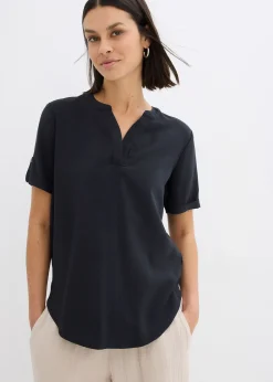 Blouse manches courtes en viscose mélangée