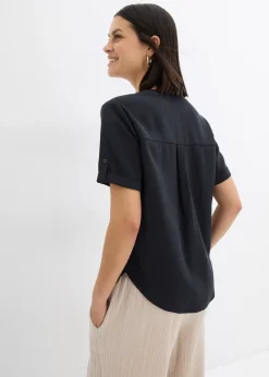 Blouse manches courtes en viscose mélangée