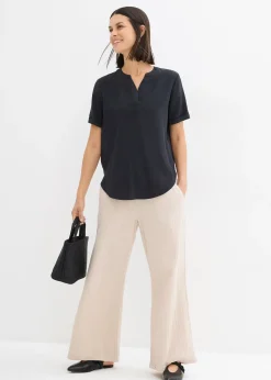 Blouse manches courtes en viscose mélangée