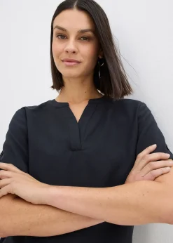 Blouse manches courtes en viscose mélangée