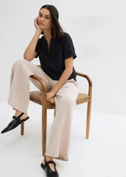 Blouse manches courtes en viscose mélangée