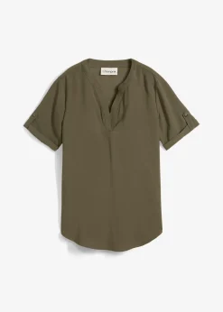 Blouse manches courtes en viscose mélangée
