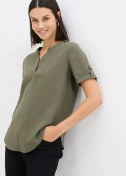 Blouse manches courtes en viscose mélangée