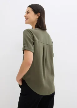 Blouse manches courtes en viscose mélangée