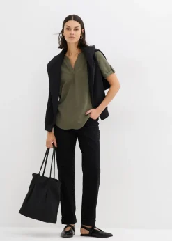 Blouse manches courtes en viscose mélangée