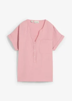 Blouse manches courtes en gaze de coton