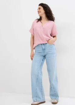 Blouse manches courtes en gaze de coton