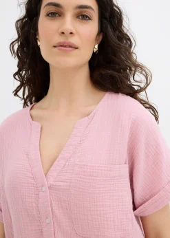 Blouse manches courtes en gaze de coton