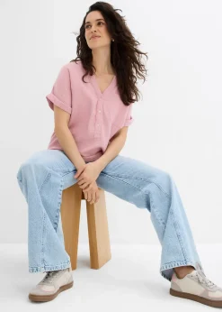 Blouse manches courtes en gaze de coton