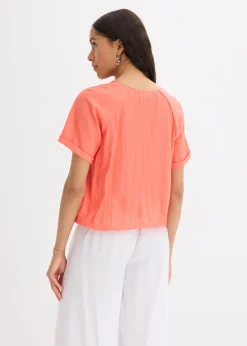 Blouse manches courtes en viscose mélangée