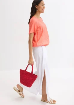 Blouse manches courtes en viscose mélangée