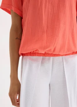Blouse manches courtes en viscose mélangée