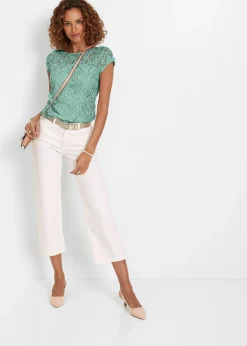 Blouse manches courtes en dentelle