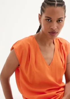 Blouse manches courtes en viscose fluide