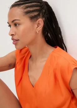 Blouse manches courtes en viscose fluide