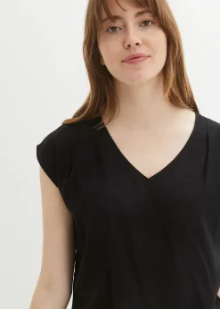 Blouse manches courtes en viscose fluide