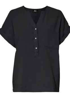 Blouse manches courtes en gaze de coton