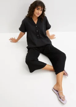 Blouse manches courtes en gaze de coton