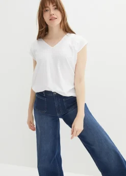 Blouse manches courtes en viscose fluide