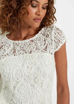 Blouse manches courtes en dentelle