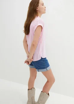 Blouse manches courtes en viscose fluide