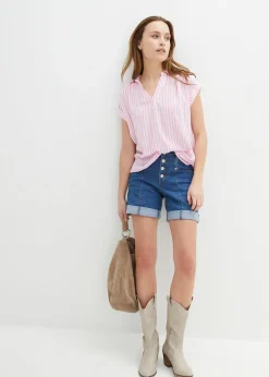 Blouse manches courtes en viscose fluide